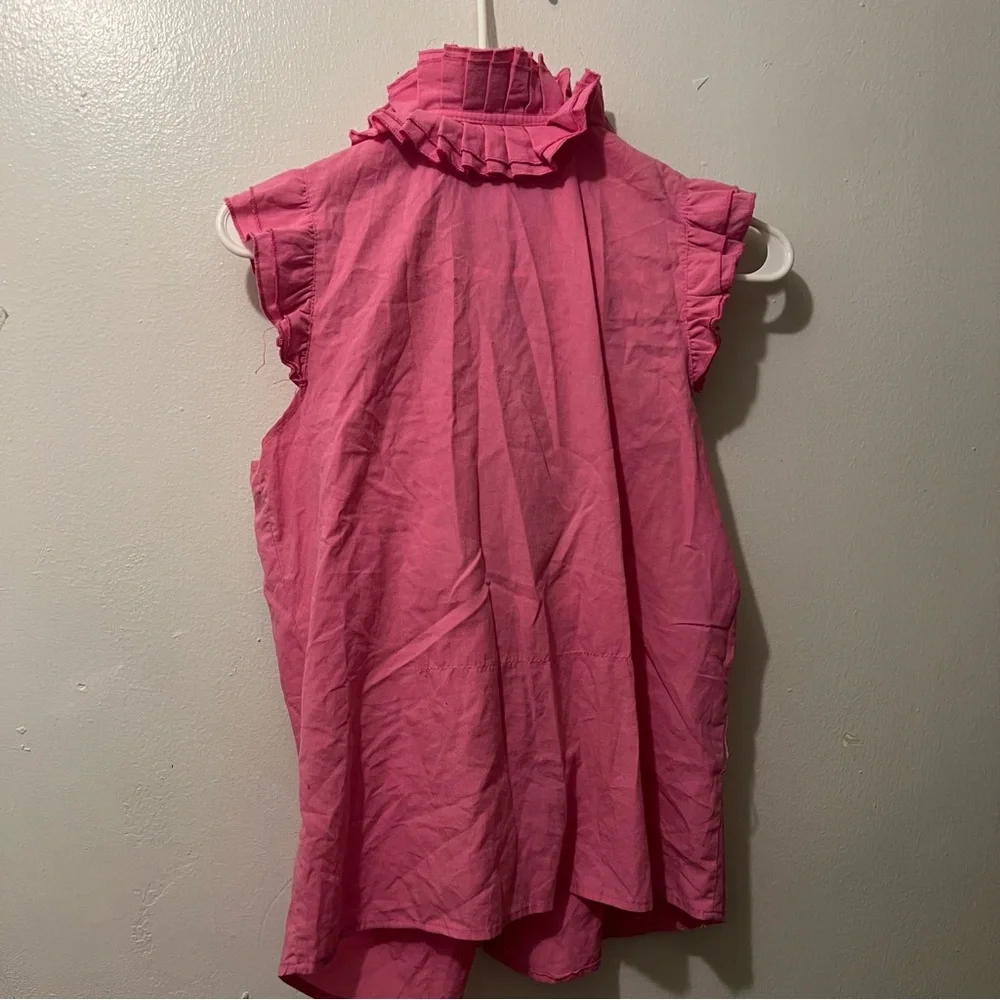 Buttons Pink Ruffled Top - Picture 7 of 9